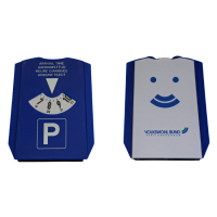 Parkscheibe blau/wei&szlig; mit 2 Einkaufswagen-Chips